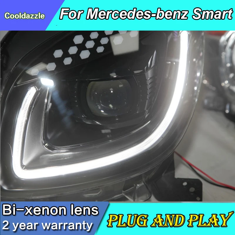 For Mercedes Benz Smart LED Head Light 2015 2016 2017 Year Lamps Front Lights WIth Daytime Running | Автомобили и мотоциклы