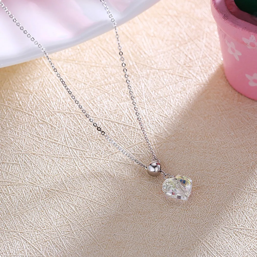 Грейс моменты мода сверкающих сердце 925 Sterling Серебряные ожерелья Циркон Подвеска