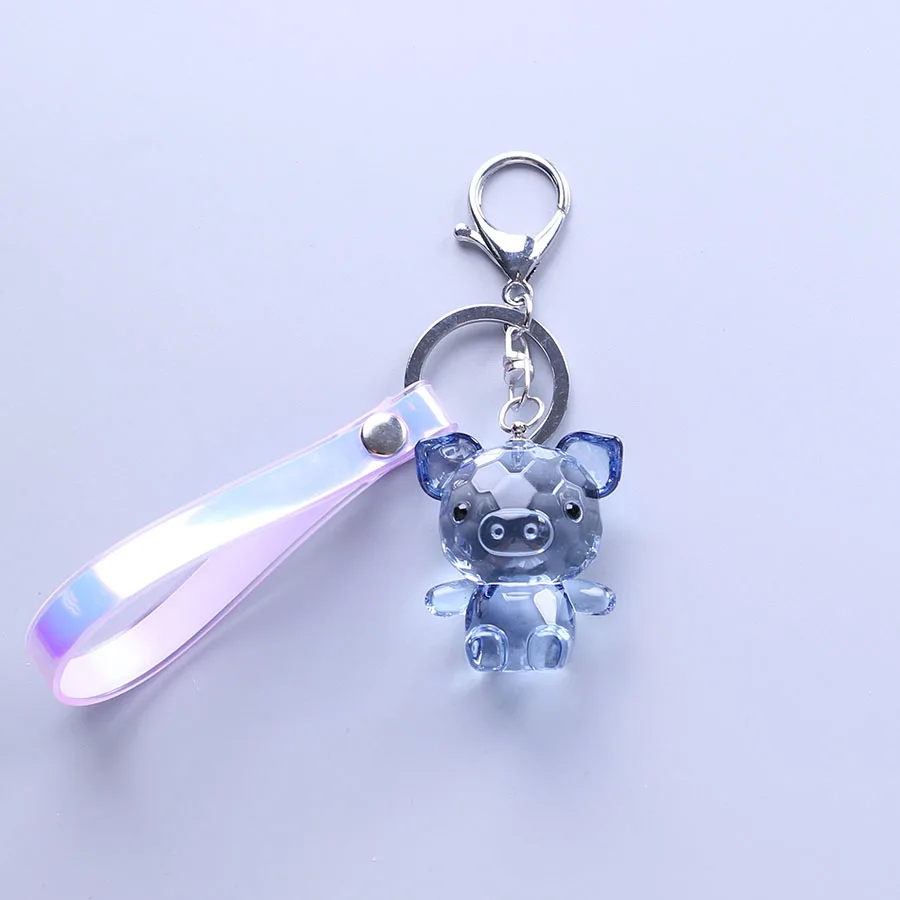 Парные Мультяшные акриловые красочные брелки из искусственной кожи Веревка