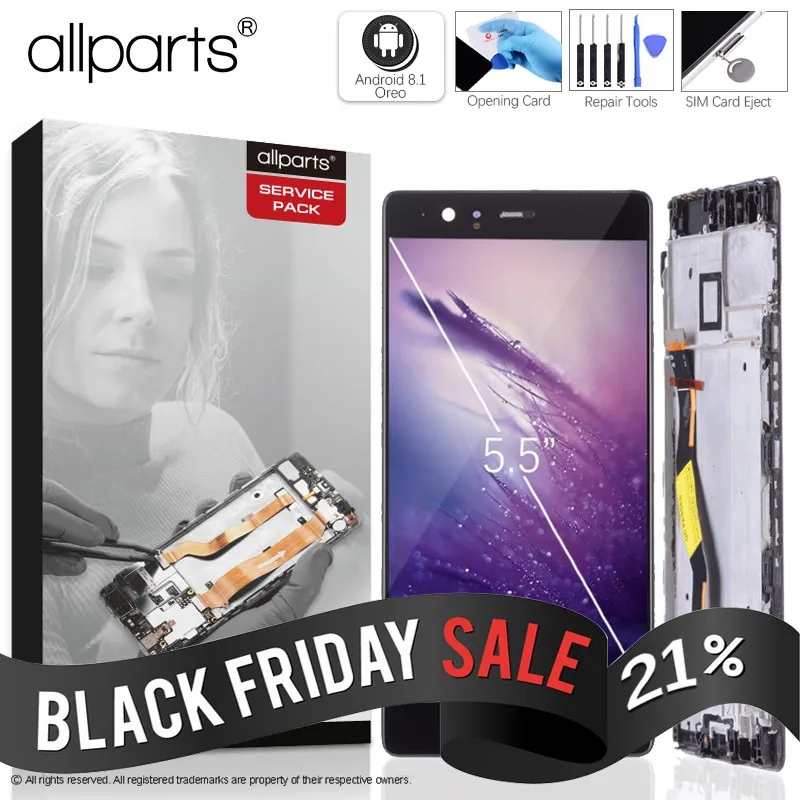 ALLPARTS Оригинальный тачскрин дисплей экран для Huawei P9 Plus