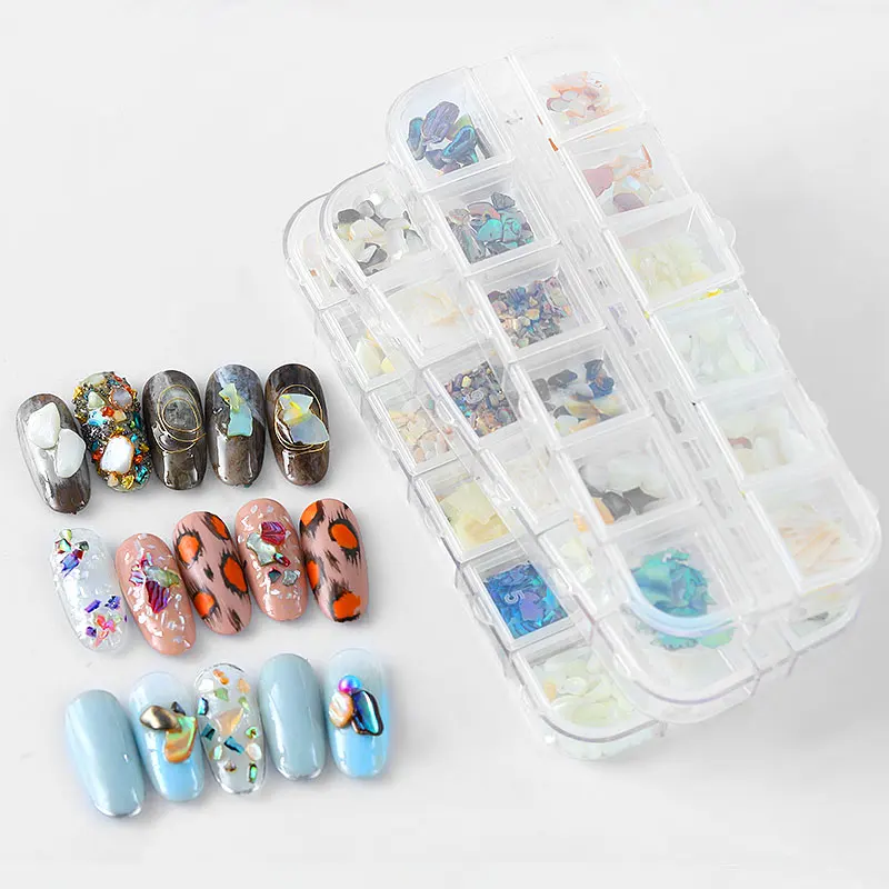 Искусственные японские украшения для ногтей натуральные ракушки хлопья