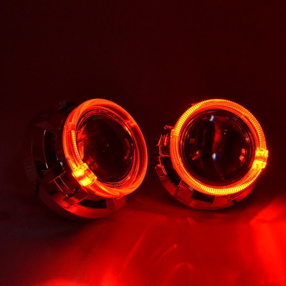2 5 дюймовые мини линзы проектора bi xenon с DRL ангельские глазки кожухи подходят для H1