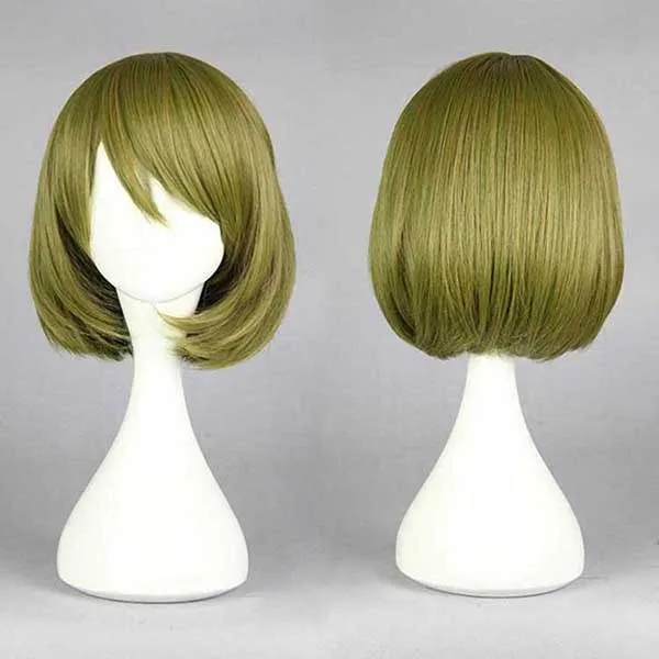 MCOSER 35 см короткий парик-016 темно-зеленый кудрявый прямой парик для косплея высокотемпературные волокна волос WIG-560E