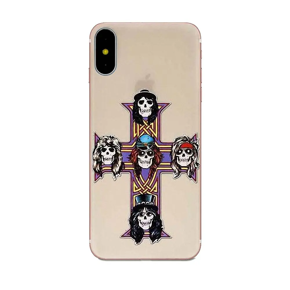 Мягкий оригинал для Apple iPhone 4 4S 5 5C 5S SE 6 6S 7 8 Plus X XS Max XR Guns N Roses|Чехлы-накладки| |