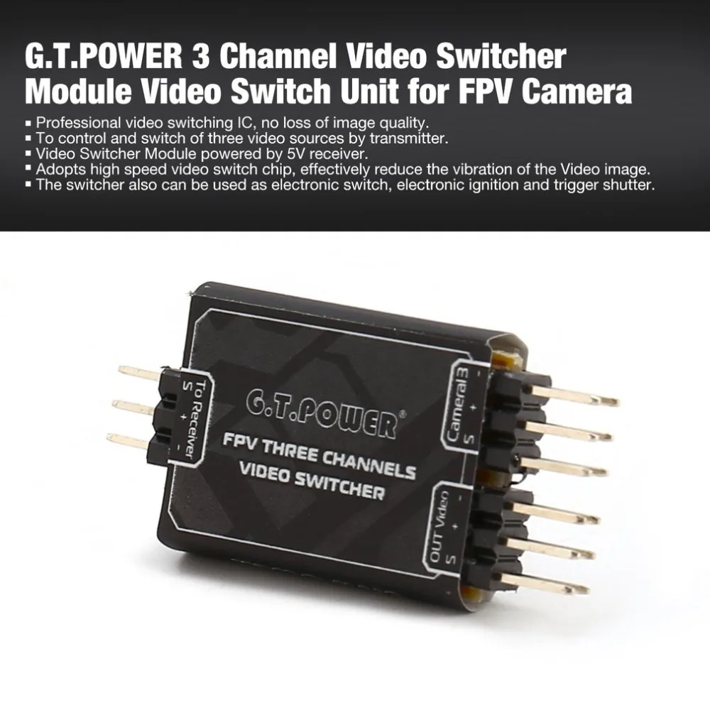 G. T. POWER 3 канальный видео коммутатор модуль переключатель блок над модулем для FPV