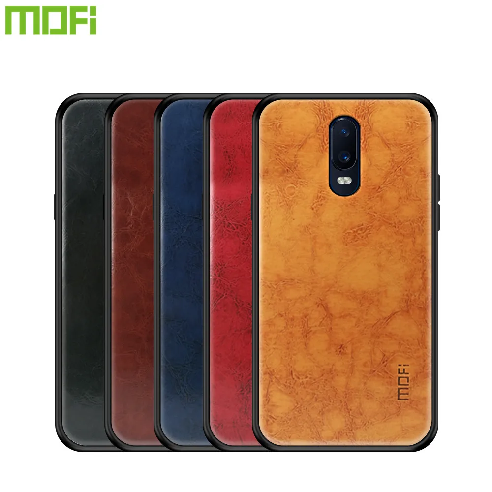 MOFi PU Leather + TPU PC Case for OnePlus 6T Cover Phone Cases Full Protection Back One Plus Oneplus6 T Coque |