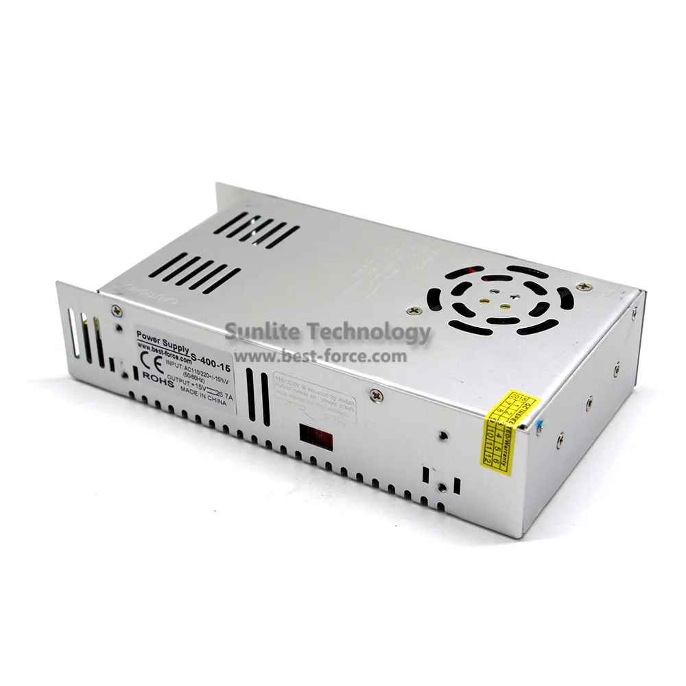 Импульсный источник питания DC15V 400 Вт с одним выходом Светодиодный 15 в 26 7а