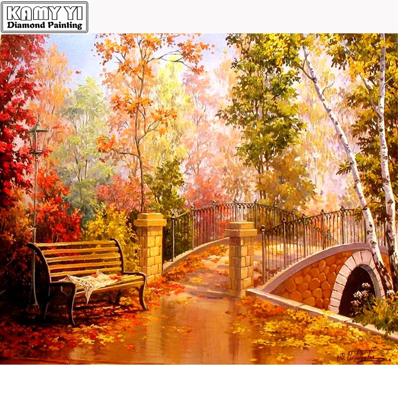 

Алмазная 5D Вышивка «Лес мост», картина с полными стразами, вышивка крестиком, бриллиантовая мозаика