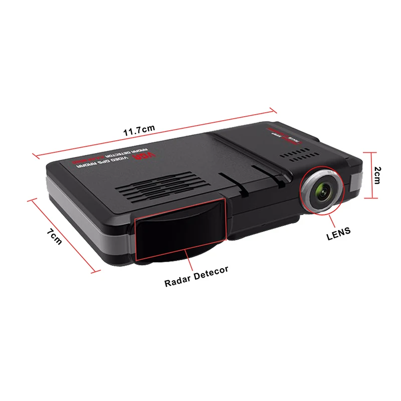 360 Degree Full Band K Ka X Anti Police Speed Gun English/Russian Voice HD 720p 2 In 1 Dash Camera Radar Detector with Car Dvr | Автомобили