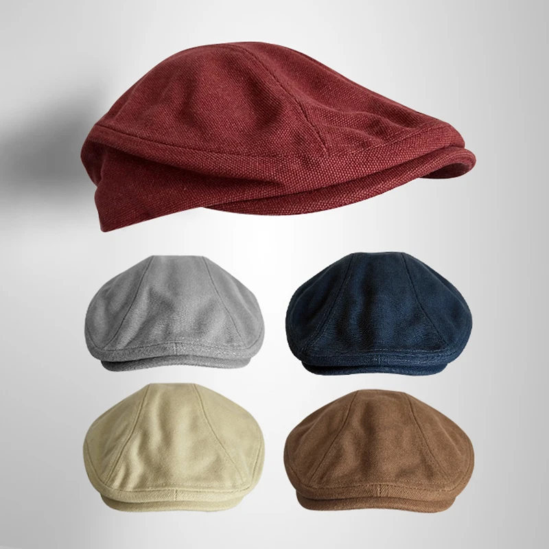 Кепка-берет BLM07 мужская летняя однотонный берет из 100% хлопка в британском стиле