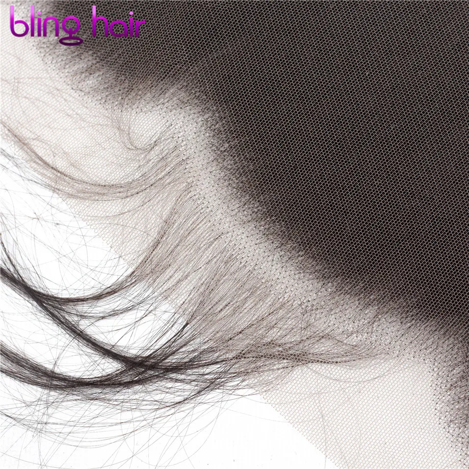 Bling Hair 13x6 синтетический fronar Ear to Ear Closure бразильские прямые человеческие волосы закрытие бесплатно/средний/три части Remy натуральный цвет