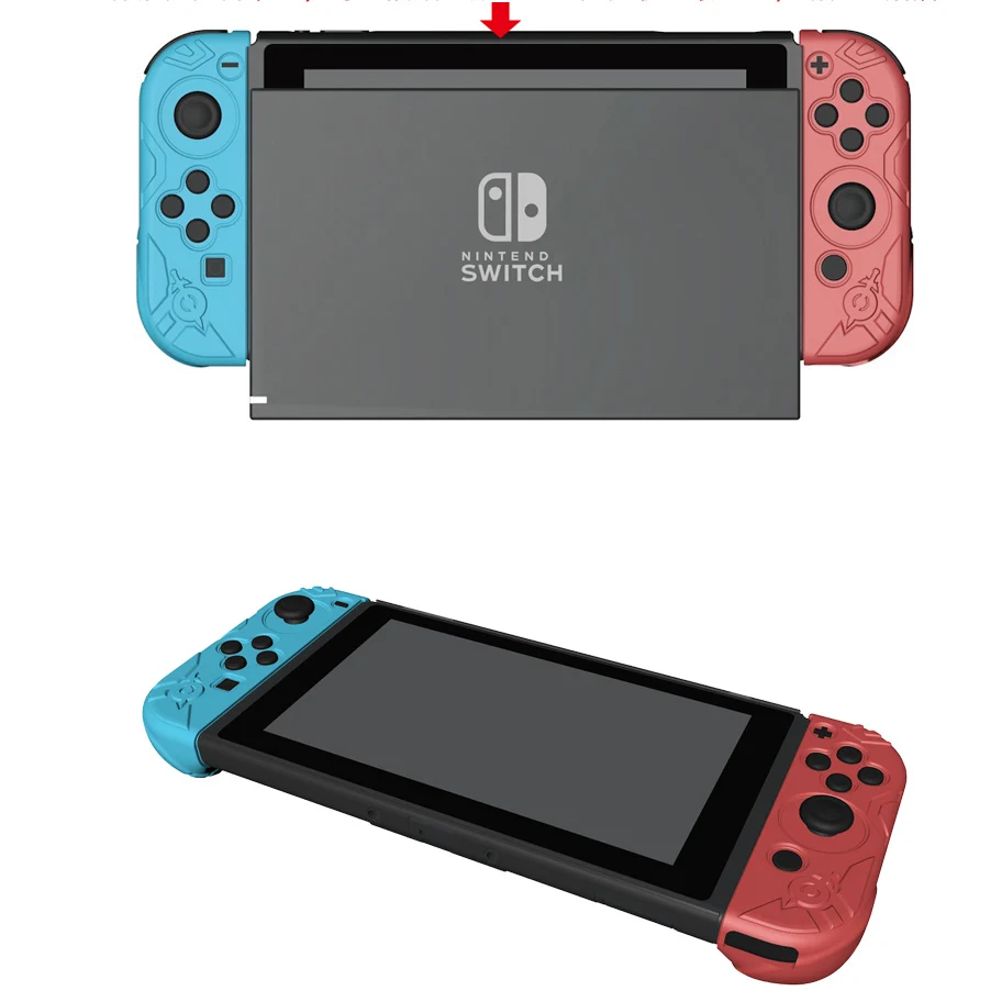 Для Nintendo S Switch NS консоли крышка ПК устойчивый к царапинам твердый корпус Детская футболка с принтом "Let's go Экран протектор Joy-con силиконовый джойстик ручка шапки