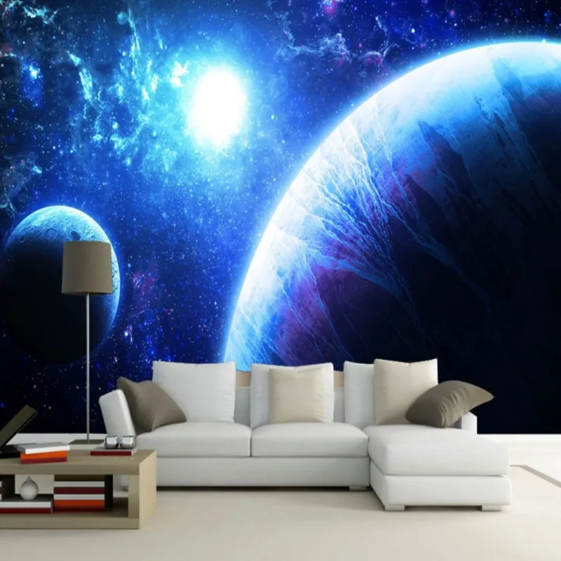 Dropship Colomac Photo Wall Mural Mysterious Earth Star Technology Modern Wallpaper for Kids Room papier peint enfant | Обустройство