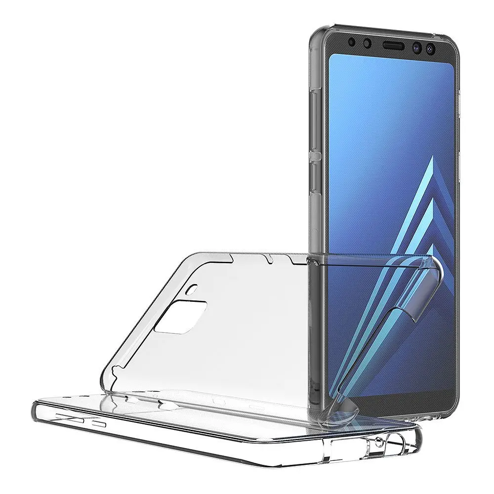 New Case 360 Degree Full Cover Soft Luxury Transparent Silicone for Samsung A8 2018 Plus |