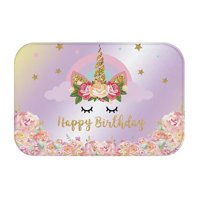 birthday gift cartoon 3d unicorn hallway welcome floor mats print bathroom kitchen carpet house doormats living room tapete rug free global shipping