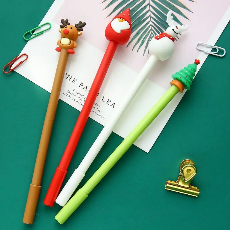 

2PC 0.5mm Cute Kawaii Christmas Tree Deer Style Gel Pens Lovely Santa Claus Pen for Kids Stationery Gift School Supplies