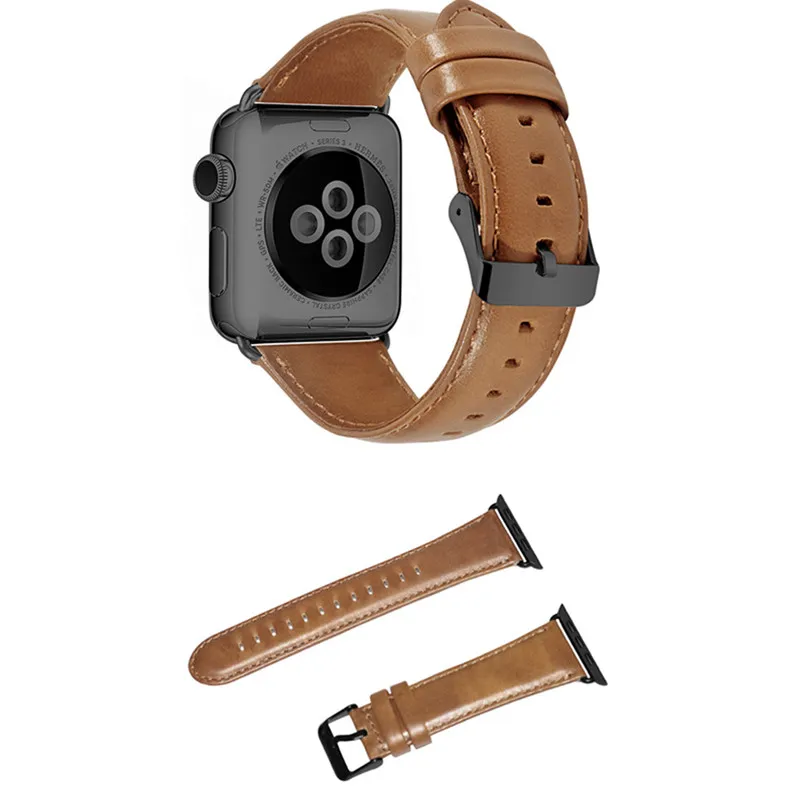 Ремешок из натуральной кожи для Apple watch band 42 мм 38 мм iwatch series 4 3 2 1 44 мм 40 мм ремешок для часов браслет ремень аксессуары