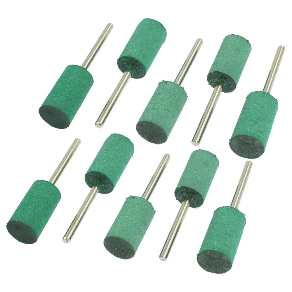 

20Pcs 8mm Cylindrical Tip 3mm Shank Grinding Rubber Mounted Point Green