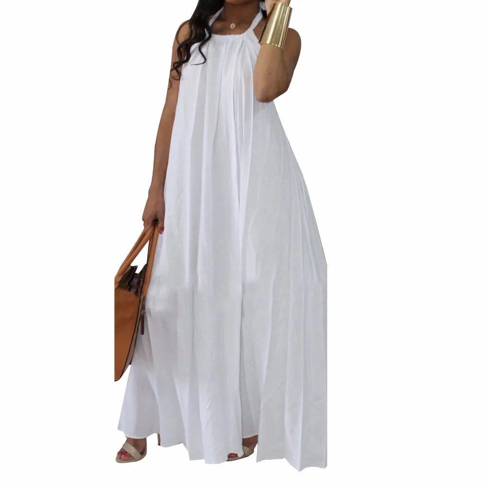Женское длинное платье белое желтое синее Пляжное с открытой спиной|Женские
