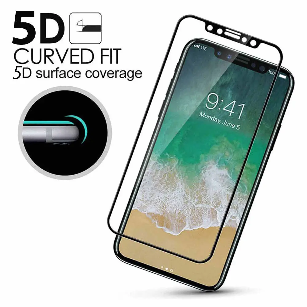 5D изогнутое полное покрытие закаленное стекло для iPhone 7 Plus 6 6splus Защита экрана 6S