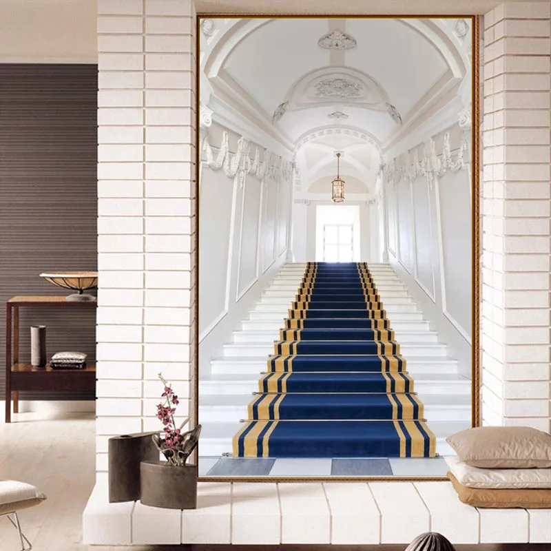 

Beibehang Custom wallpaper European luxury stairs corridors living room entrance decoration wallpaper papel de parede behang