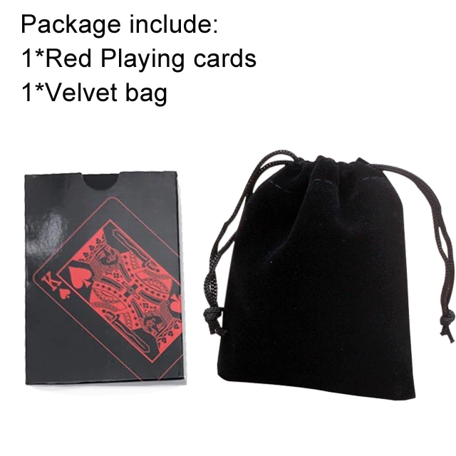 Red Bag Однослойный покерный водонепроницаемый пластиковый ПВХ Набор Игральных Карт черный цвет наборы карт для покера классические фокусы инструмент для игры в покер GYH - Цвет: Red Bag