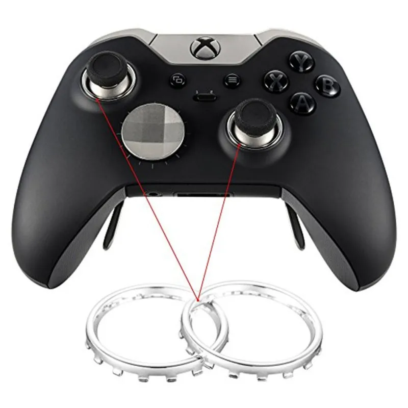 2pcs Chrome Custom Thumbstick Accent Rings Gamepad Repair Replacement Parts For Microsoft Xbox One Elite Controller | Электроника