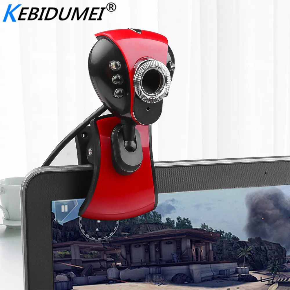 Kebidumei USB 2 0 PC Camera 50 M HD веб камера 6 светодиодный с микрофоном для компьютера