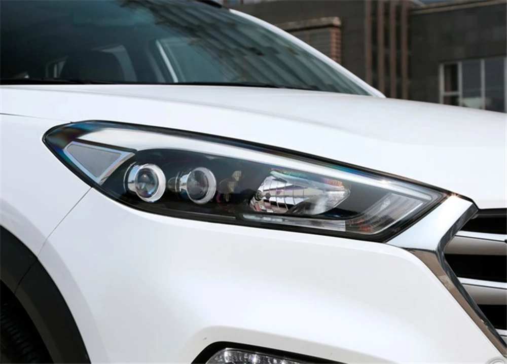 Для hyundai Tucson фар автомобиля фары прозрачные линзы для Автомобильный брелок крышка