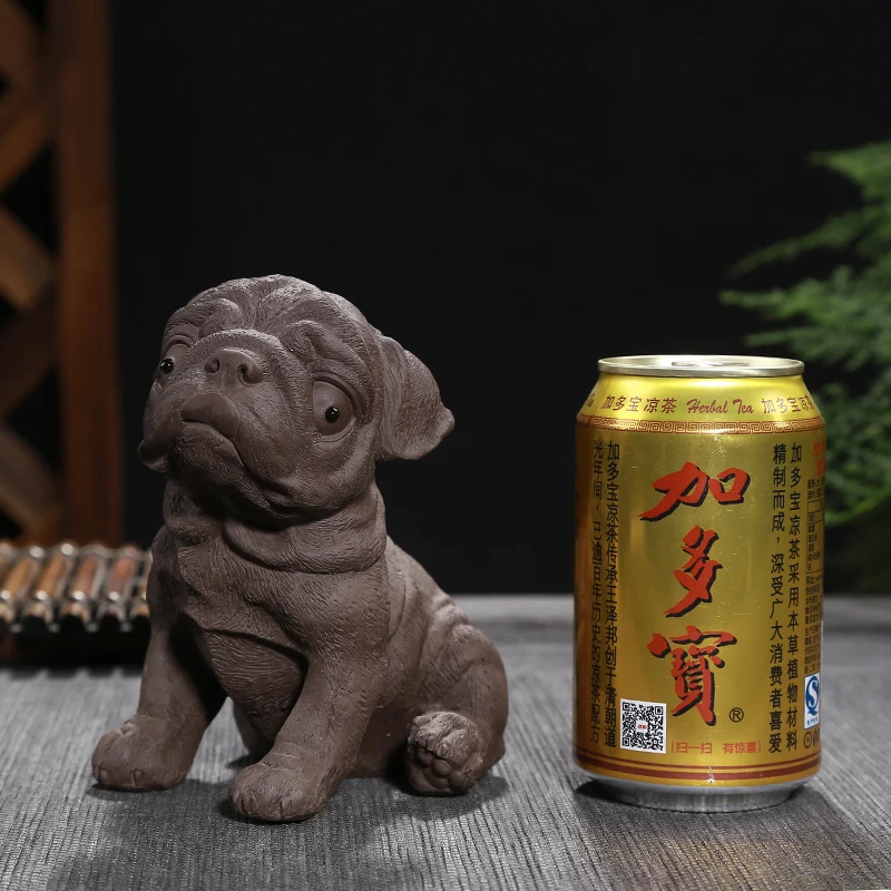 

Creative Boutique Decoration Yixing Purple Clay Crafts Handmade Carving Lovely Dog Tea Pet Auspicious Souvenir Lucky Ornaments