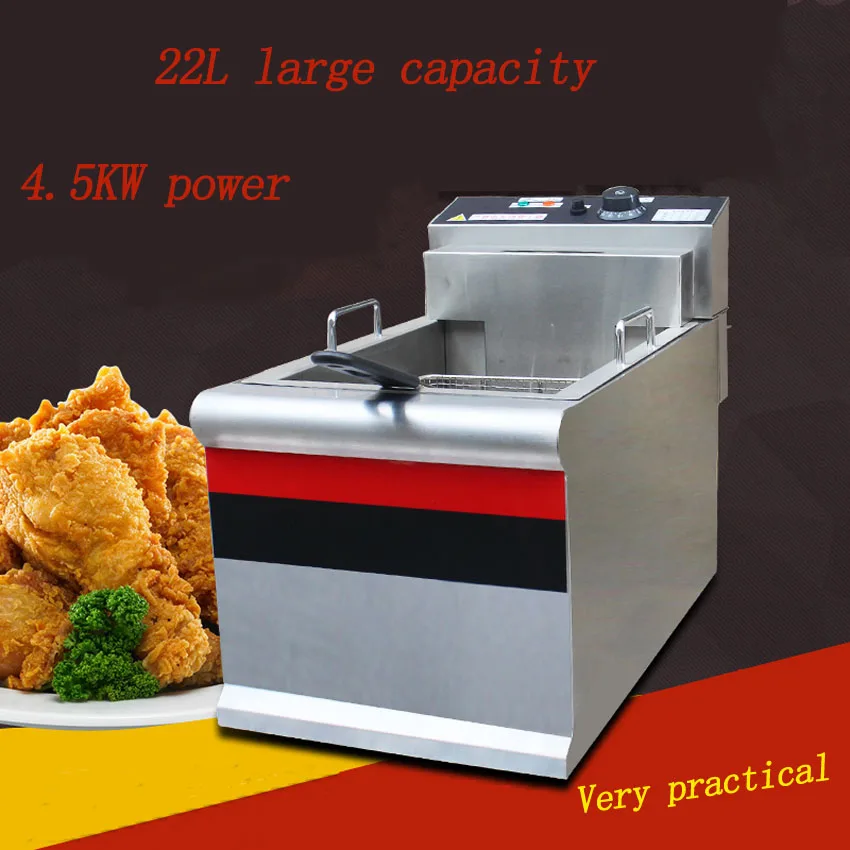 1PC Thickened single cylinder electric fryer commercial fryer fryer fried chicken row machine  large capacity fryer