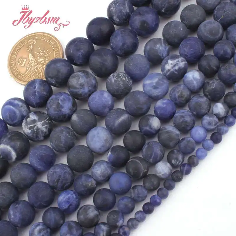 Натуральная круглая синяя Бриллиантовая искусственная нить 15 дюймов 4 6 дюйма 8 10