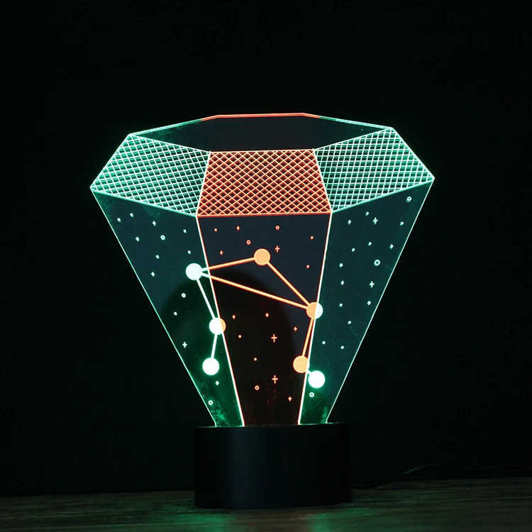 Светильник Luminaria Twelve Constellation Libra 3D Vision ночник настольная лампа 7 цветов яркие