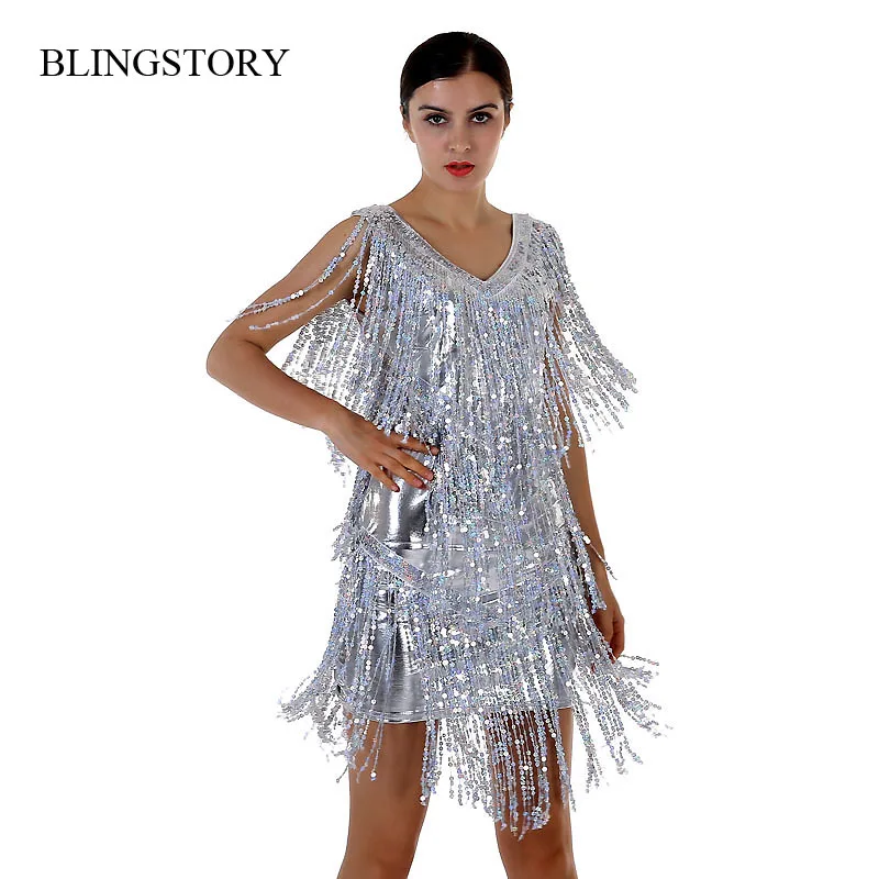 BLINGSTORY на открытом воздухе летняя полиэфирная M XXL 10 Цвета блесток Хлопушки платья