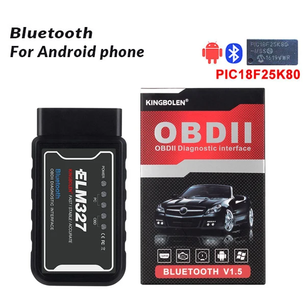 ELM327 V1.5 Bluetooth/Wi-Fi OBD2 V1.5 Mini Elm 327 PIC18F25K80 чип автоматический диагностический инструмент протокол OBDII для Android/IOS/Windows - Цвет: ELM327  Bluetooth