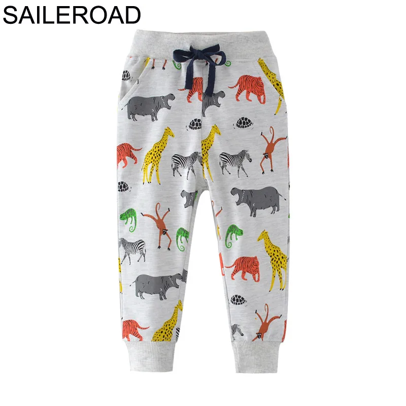 SAILEROAD Динозавр Pattern Зимние Брюки для Мальчиков Осень Детские Спортивные Брюки для Детской Одежды Мальчиков Свитер Брюки на 6 Лет - Цвет: 7050 same picture