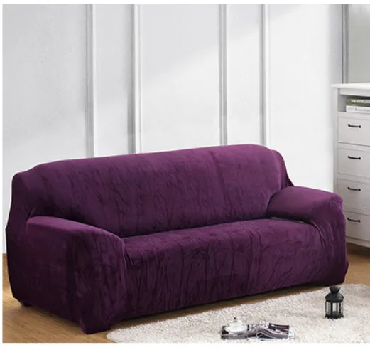 purple Толстый бархатный плюшевый диван Slipcover Pixel стрейч Модный чехол для дивана серый, фиолетовый чехол для дивана анти-клещи Manta теплое использование гостиной - Цвет: purple
