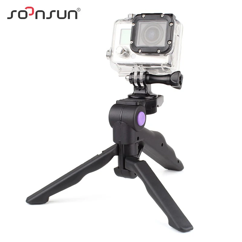 Настольный Штатив SOONSUN портативный складной мини-штатив с ручкой для GoPro Hero 9 8 7 6 5 4