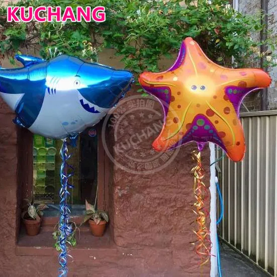 2 шт./лот супер морская желтая Морская звезда фольга майларовый шар под морем для