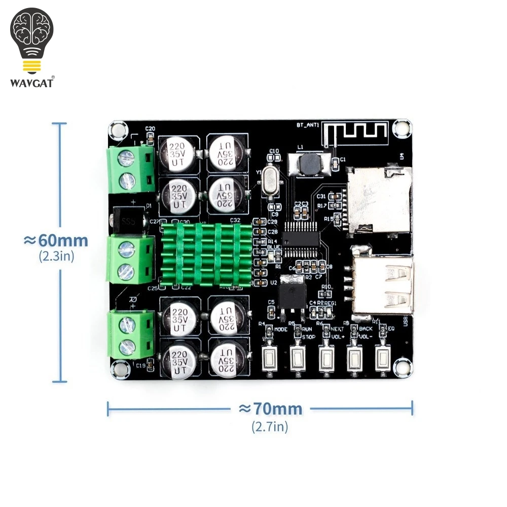 Плата усилителя TPA3116D2 с Bluetooth 4 0 50 Вт + u диском TPA3116 поддержкой tf карты
