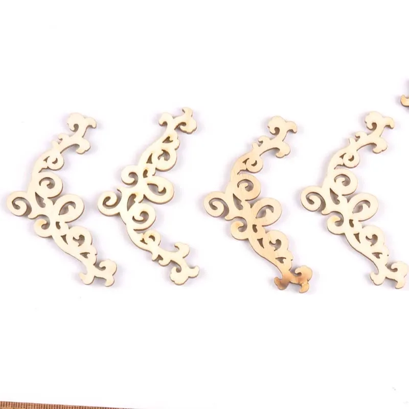 Цветочный узор натуральные деревянные кружева Скрапбукинг Diy Ремесло Деревянный