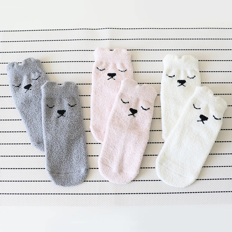 Детские носки теплые детские зимние из кораллового флиса хлопковые короткие