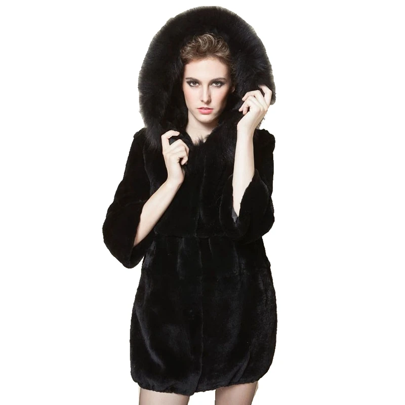 (TopFurMall) Новинка женский модный настоящий мех кролика куртка женская зимняя