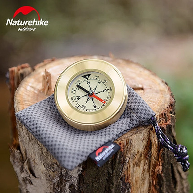 NatureHike Mini Military Camping Marching Lensatic Compass Magnifier Gold Wild Survival Navigation Noctilucent High Quality | Спорт и