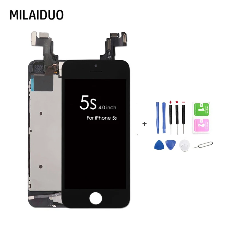 ЖК дисплей для iPhone 5s SE / 5C сенсорный экран дигитайзер + кнопка домой фронтальная