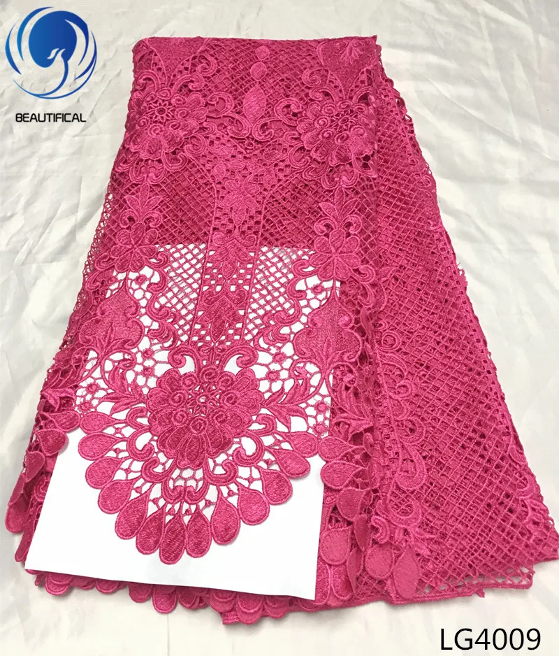 

BEAUTIFICAL African cord lace fabrics Latest embroidered design guipure lace fabric for dresss nigerian water soluble lace LG40