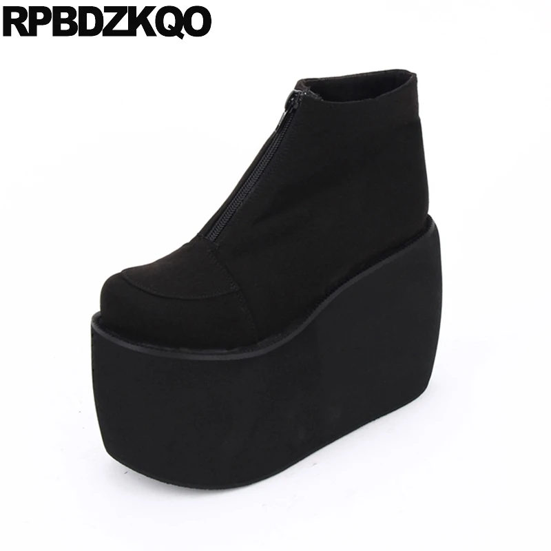 

Женские ботинки на плоской подошве, Черные ботильоны на молнии, с круглым носком, осень размера плюс г., 2021