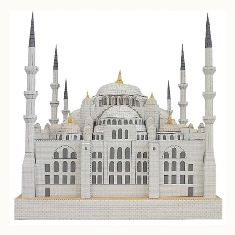 

Blue Mosque Turkey Fun 3d Paper Diy Miniature Model Kit Puzzle Toy Children Educational New Year Christmas Gifts Boy Splicing