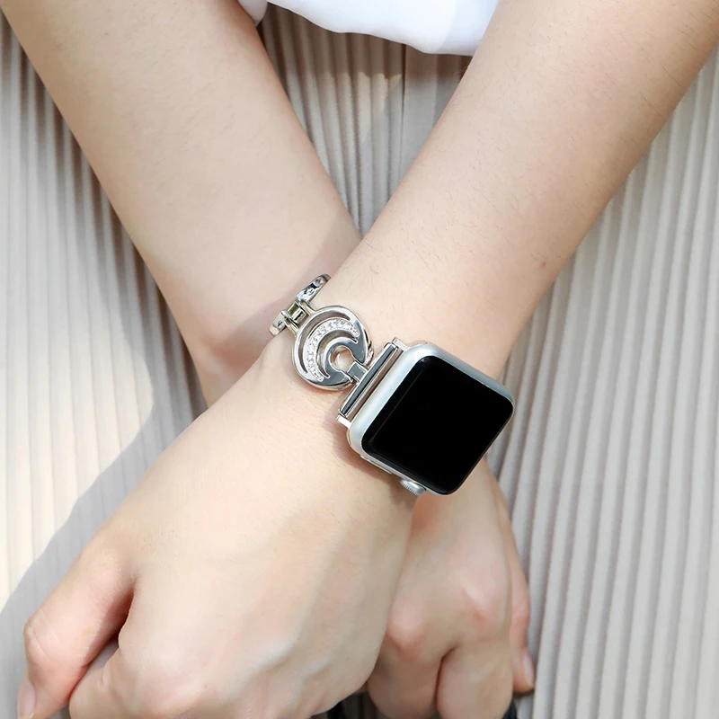 Новые стразы ремешок из нержавеющей стали для Apple Watch 5 4 3 2 Iwatch браслет 42 мм/38 мм