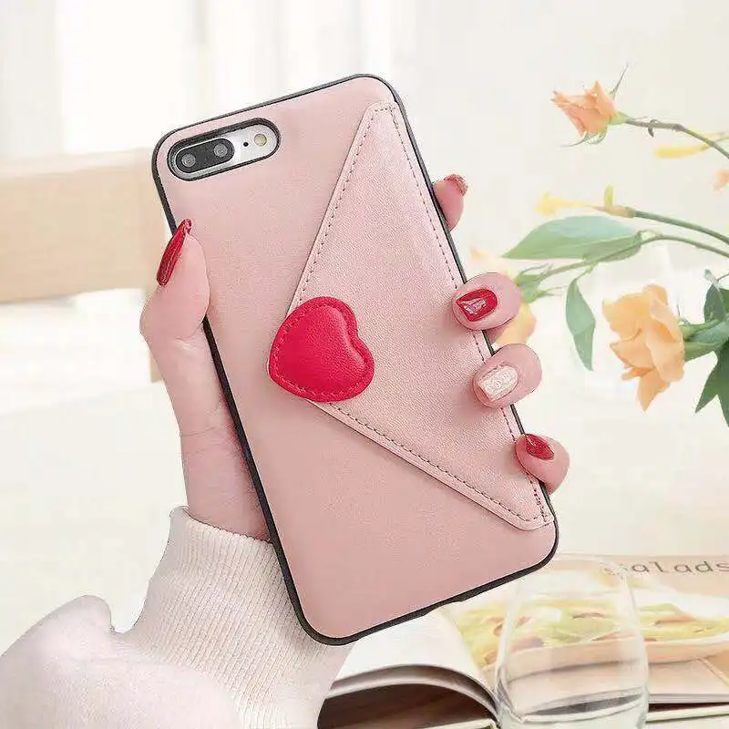 Luxury Pink Чехол Easterm 8 с милым сердцем, розовый, белый, черный, флип-кошелек, чехол для сотового телефона для iPhone 6, 7, 8 Plus, X, XS, XR, XS, MAX, 6 P, 7P - Цвет: Luxury Pink